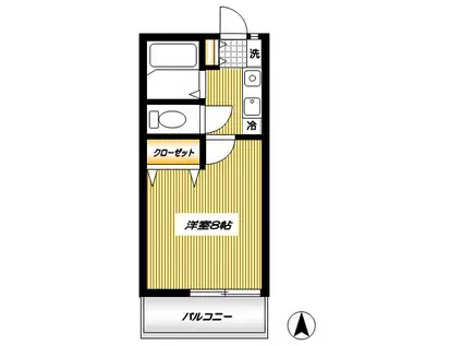 リバティ(ワンルーム/1階)の間取り写真