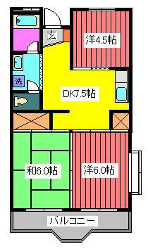 クレセントハイツ(3DK/3階)の間取り写真