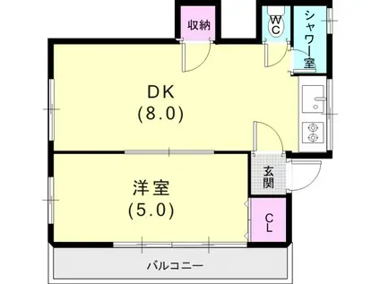 スマイルマンション(1DK/3階)の間取り写真