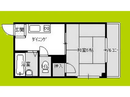 ウィステリア粉浜(1DK/4階)の間取り写真