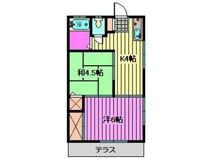KMコテージ(2DK/2階)の間取り写真