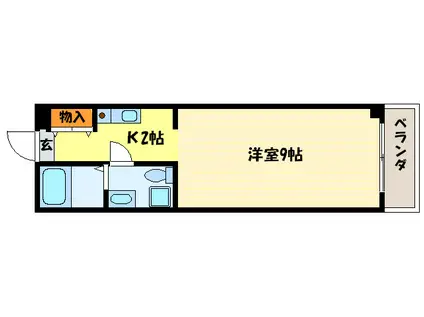 上桂くめマンション(1K/2階)の間取り写真