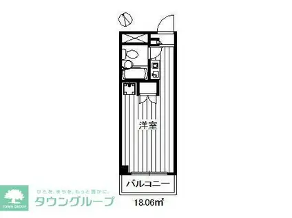 アーバンライフ赤塚(ワンルーム/2階)の間取り写真