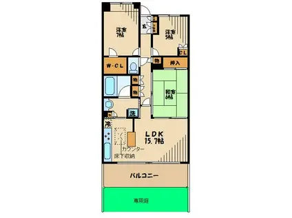 エルザ世田谷(3LDK/1階)の間取り写真