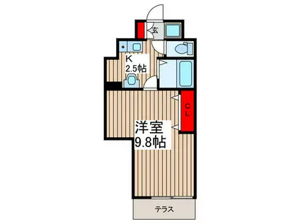 アトーレ芝(1K/1階)の間取り写真