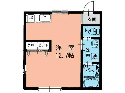 パークサイドハイツ(ワンルーム/2階)の間取り写真