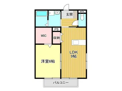 クレアール(1LDK/1階)の間取り写真