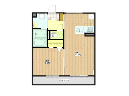 戸塚フォレストアイプラス(1LDK/4階)の間取り写真