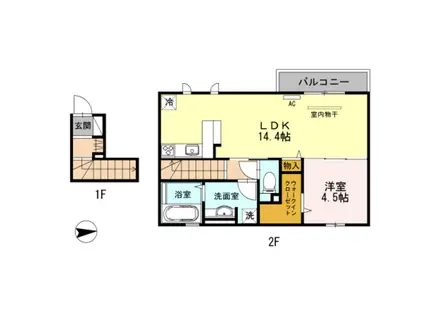 パルビレッジ(1LDK/2階)の間取り写真