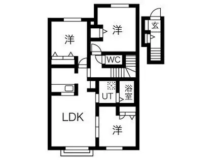 プリムローズI(3LDK/2階)の間取り写真