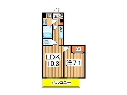 LIGHT HOUSE(1LDK/4階)の間取り写真