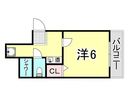 3104ビル(1K/2階)の間取り写真
