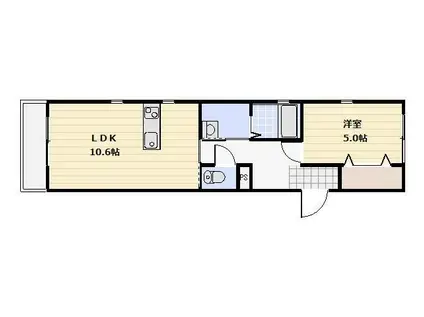 LA・TERRE(1LDK/3階)の間取り写真