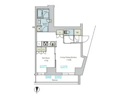 BRILLIA IST 池尻大橋 ブリリアイスト池尻大橋(1LDK/3階)の間取り写真