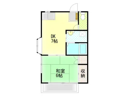 コーポ桂(1DK/1階)の間取り写真