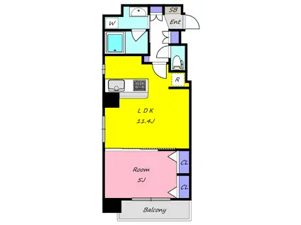 LUNA FOLK(1LDK/3階)の間取り写真