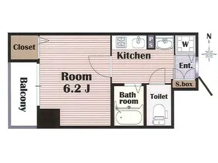 グローディア天満橋(1K/5階)の間取り写真