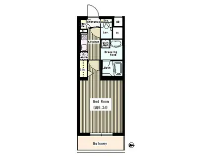 BELLSONAGE(1K/2階)の間取り写真