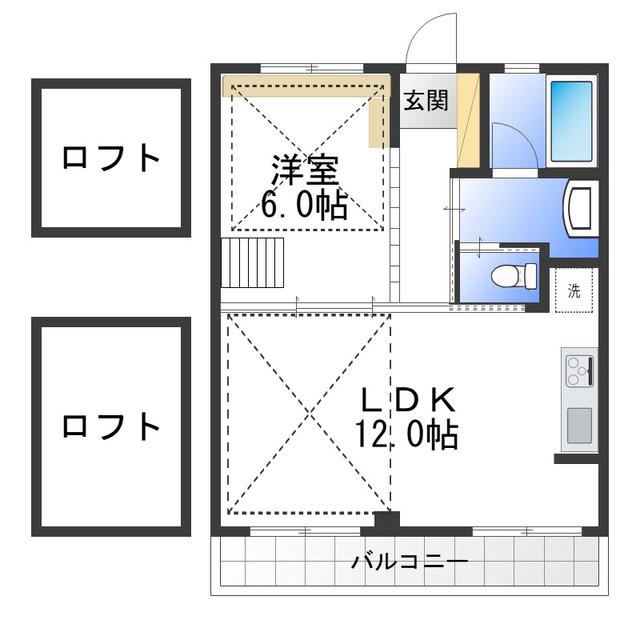 ブリーズK(1LDK/4階)の間取り写真