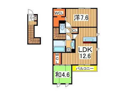 東武野田線 増尾駅 徒歩22分 2階建 築11年(2LDK/2階)の間取り写真