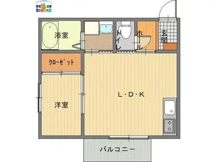 長崎電軌本線 昭和町通駅 徒歩7分 3階建 新築(1LDK/1階)の間取り写真