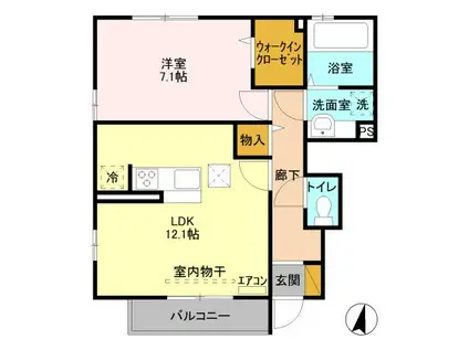 エーデルハイム(1LDK/1階)の間取り写真