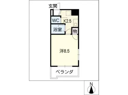 パラシオンFJ(1K/4階)の間取り写真