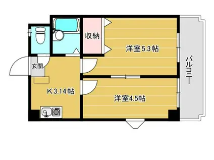 エンジェリ津之江(2K/3階)の間取り写真