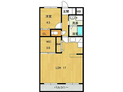 ラポート西大津(1SLDK/1階)の間取り写真