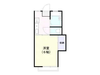 ジュネス28 A棟(1K/2階)の間取り写真