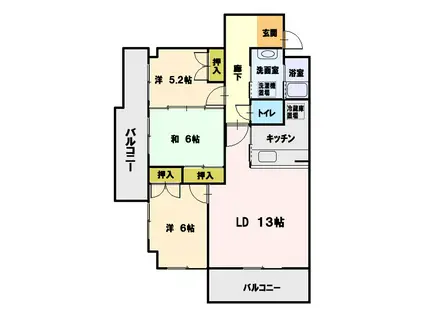 モンテベルデ湘南(3LDK/2階)の間取り写真