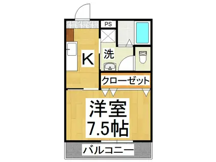 コーポ・アーカンソナ(1K/2階)の間取り写真