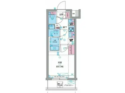 ジェノヴィア天王台(1K/1階)の間取り写真