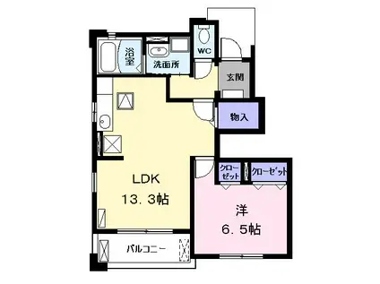 ハーモニー・レジデンス(1LDK/1階)の間取り写真