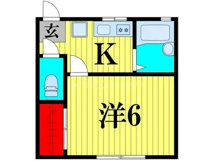 サンライフ南柏B棟(1K/1階)の間取り写真