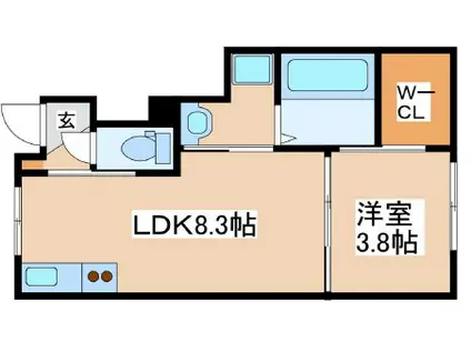 西蒲田ハイツ2(1LDK/1階)の間取り写真