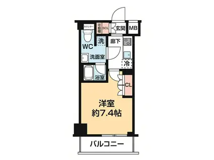 セジョリ墨田イーストII(1K/2階)の間取り写真