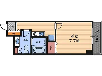 SHINE&SHINE55(1K/6階)の間取り写真