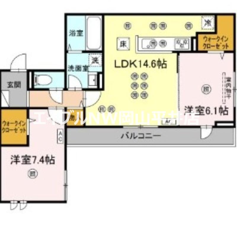 フェリックス(2LDK/2階)の間取り写真