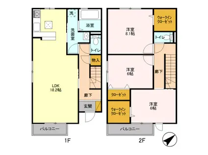 つくばエクスプレス みどりの駅 徒歩11分 2階建 築16年(3LDK/1階)の間取り写真