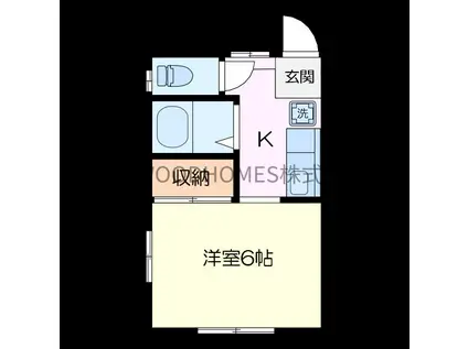 鈴木アパート(1K/2階)の間取り写真