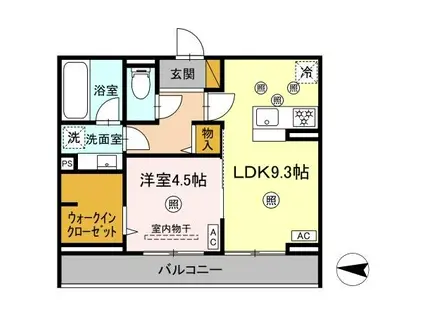 B-KUBUS(1LDK/2階)の間取り写真