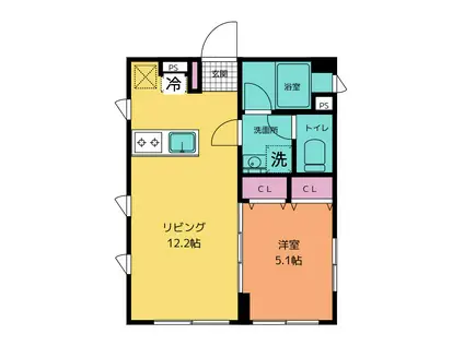 BAYMALE横濱(1LDK/4階)の間取り写真