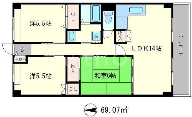KOHEEII(3LDK/3階)の間取り写真