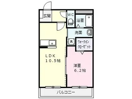 オーベル(1LDK/1階)の間取り写真