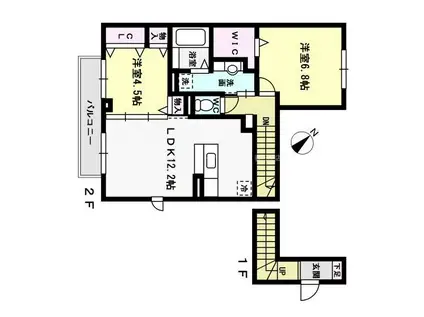 グランドールRS(2LDK/2階)の間取り写真