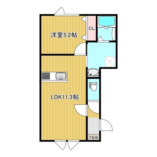 INDIGO.I(1LDK/1階)の間取り写真