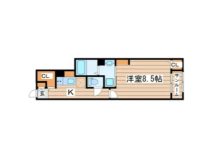 コンテ・ココ 西多賀B(1K/1階)の間取り写真