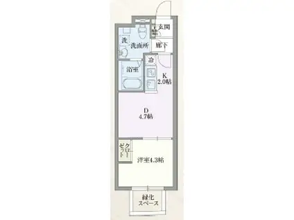 グローリオシェルト志村坂上(ワンルーム/2階)の間取り写真