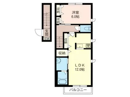 シャーメゾンヴェール(1LDK/2階)の間取り写真